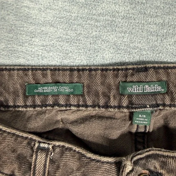 Wild Fable Cargo Pants Women 8 Brown Mid-Rise Baggy Multi-Pocket Streetwear Y2K - Picture 2 of 8